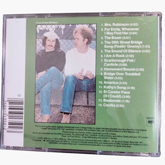 Simon Garfunkel Greatest Hits Compilation 1972 CD - Picture 6 of 6
